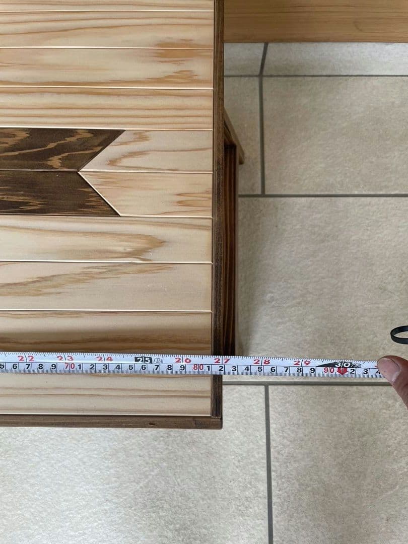 自然素材の質感が好きな方に向けて作ったオルテガ柄折りたたみ脚ローテーブル