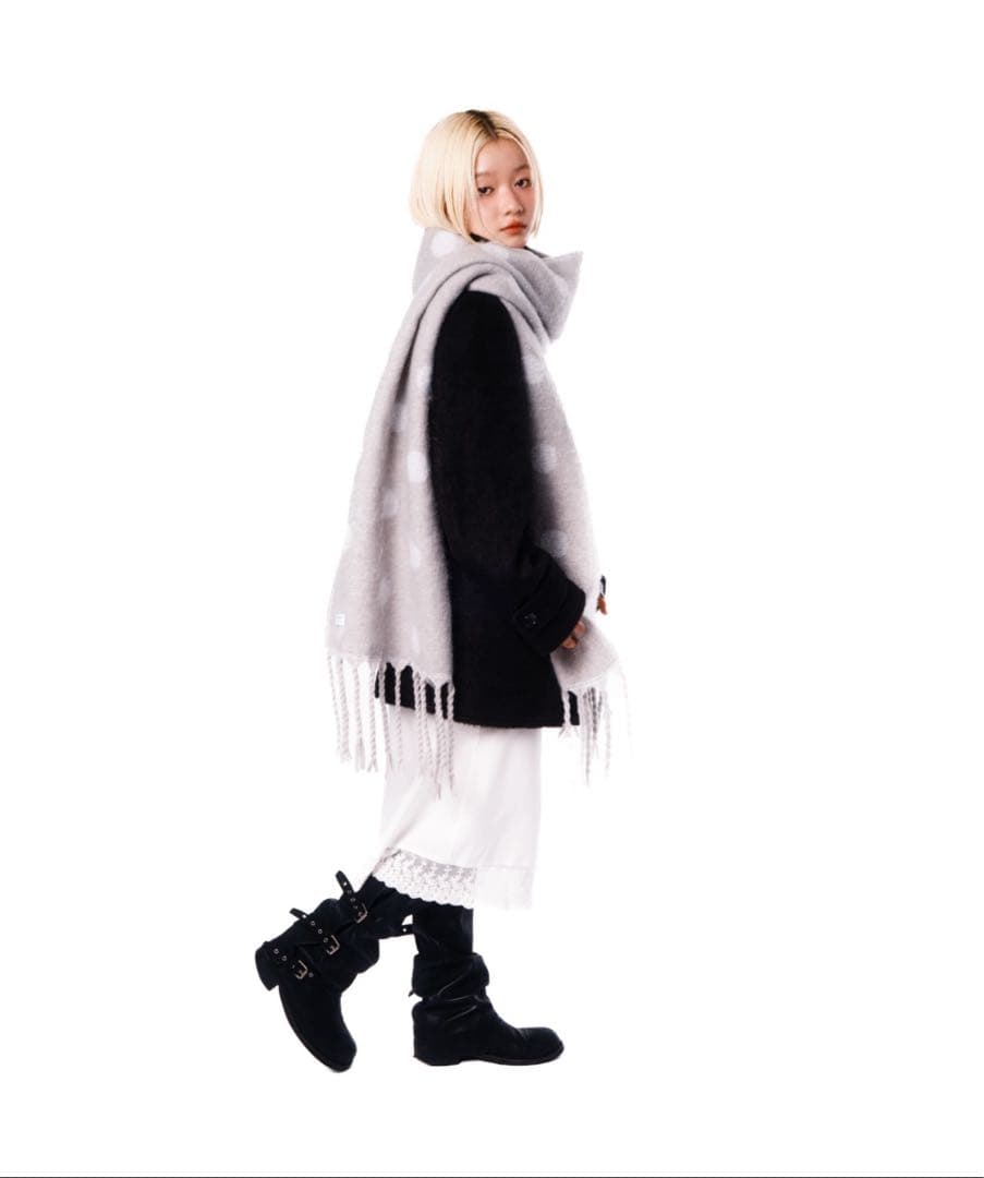 Smyeon スミョン マフラー グレー ドット - メルカリ