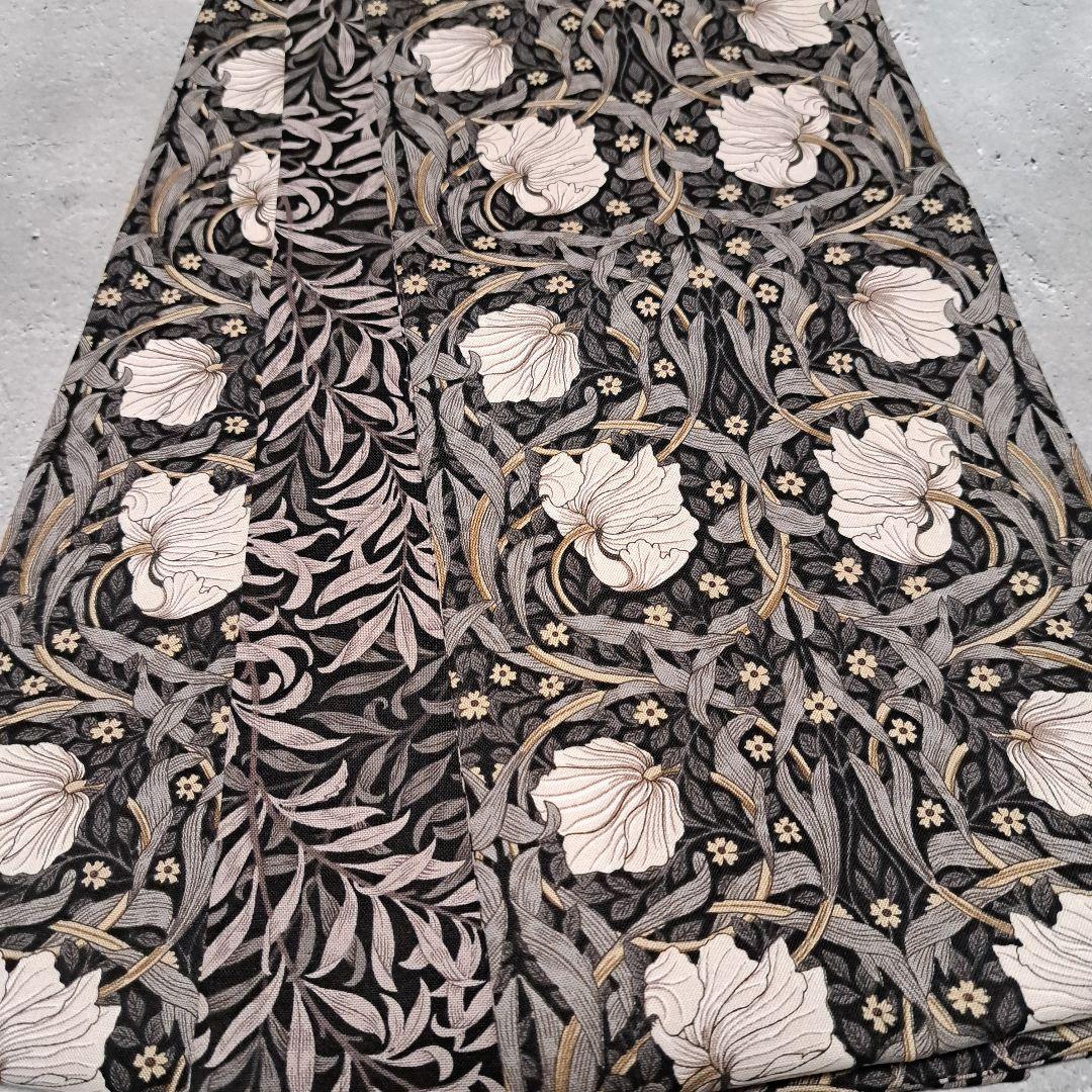 半幅帯 長尺ウィリアムモリス ピンパーネル×ウィローボゥ ブラック