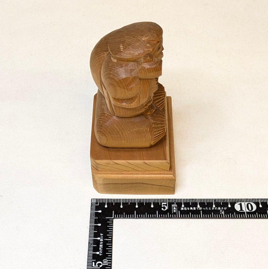 フォロー割・新品】大黒天 台付き 木地彫り 総高さ約11㎝ 大黒様
