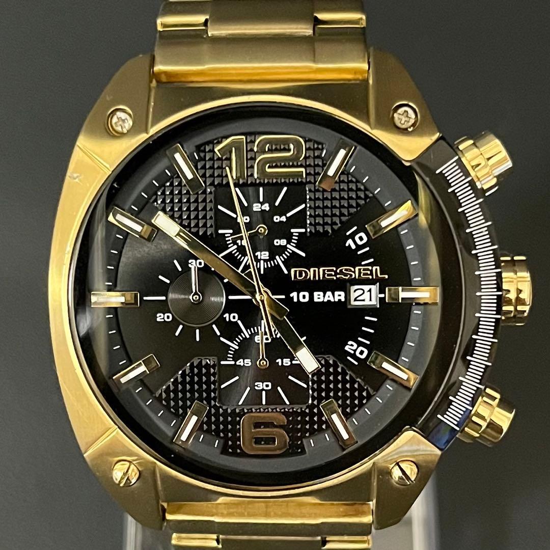 【美品/希少】DIESEL DZ4342 Overflow ゴールド　クロノ