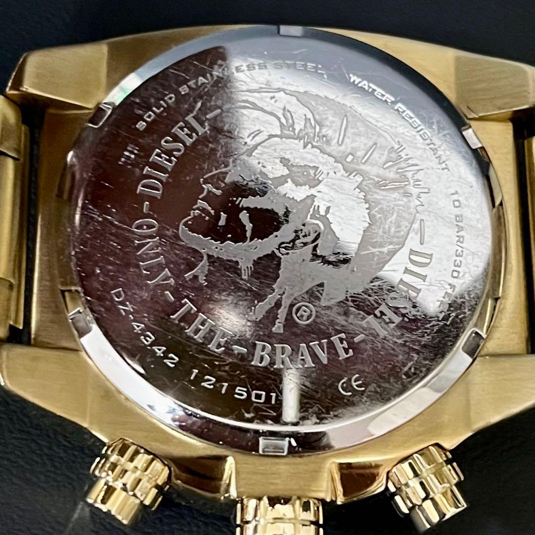 【美品/希少】DIESEL DZ4342 Overflow ゴールド　クロノ