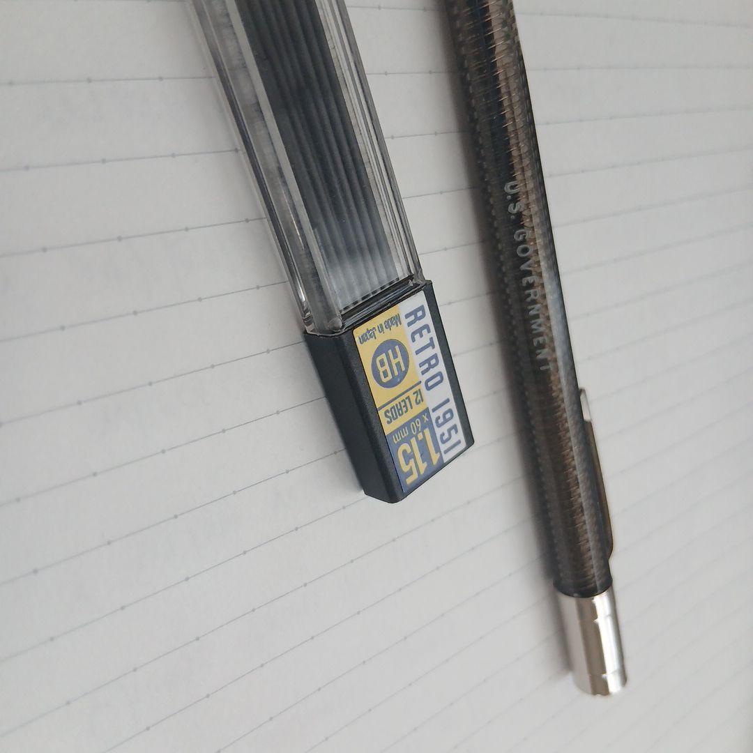 極希少U.S.Goverment廃盤シャーペン回転式透明軸