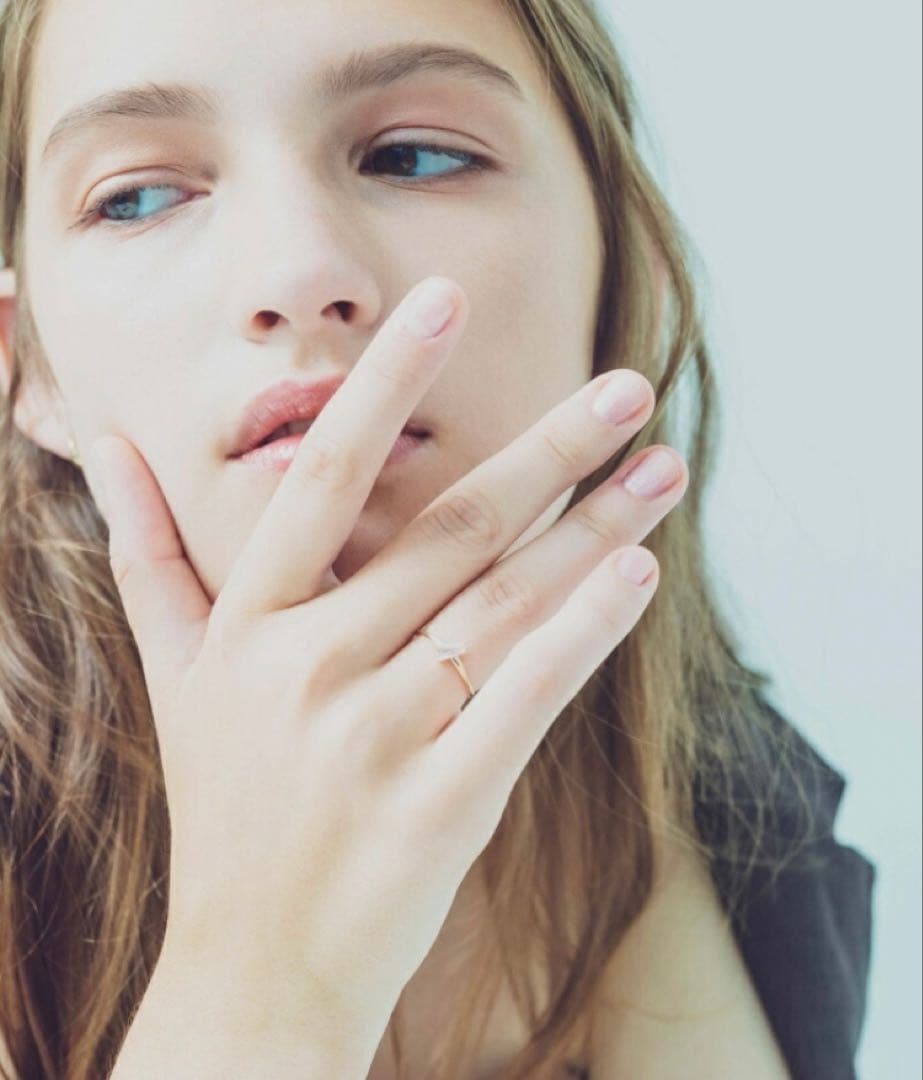 ete｜K10YG レイヤード ローズクォーツリング｜11号