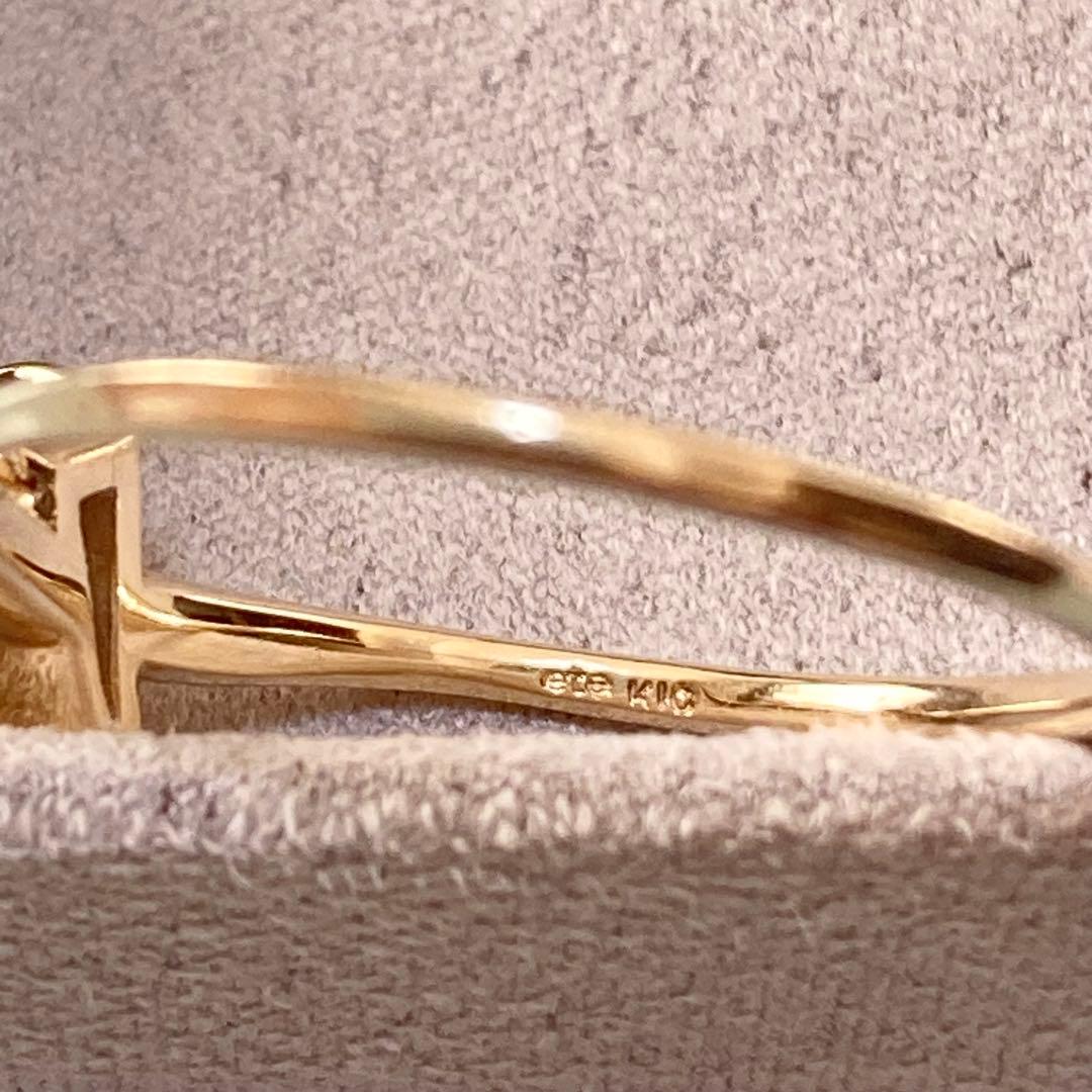 ete｜K10YG レイヤード ローズクォーツリング｜11号