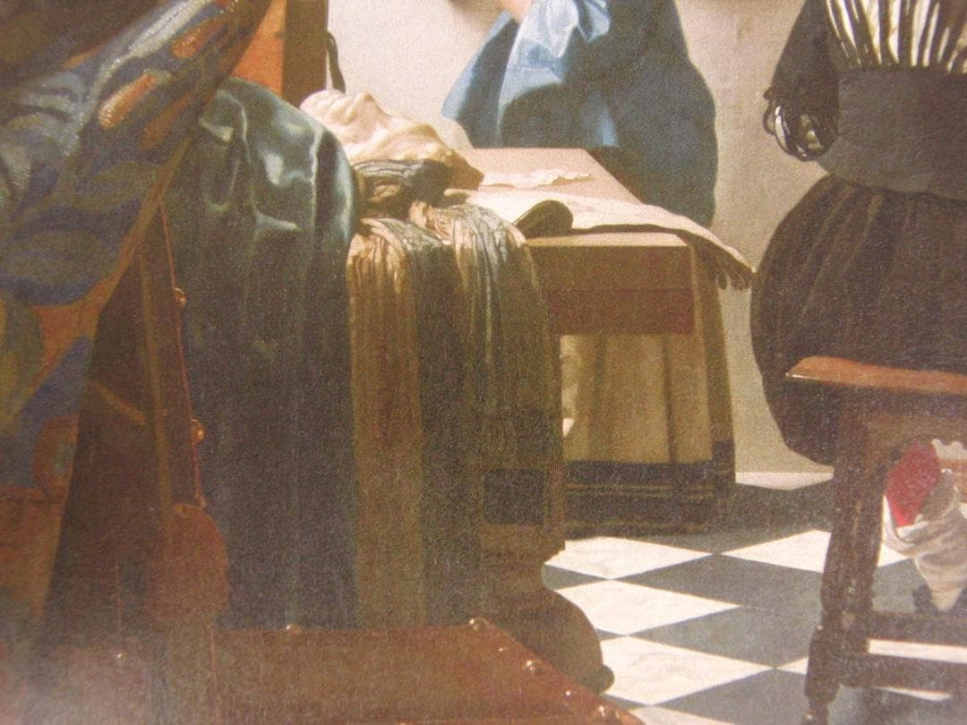 ヨハネス・フェルメール、「絵画芸術」、希少な画集の額装画