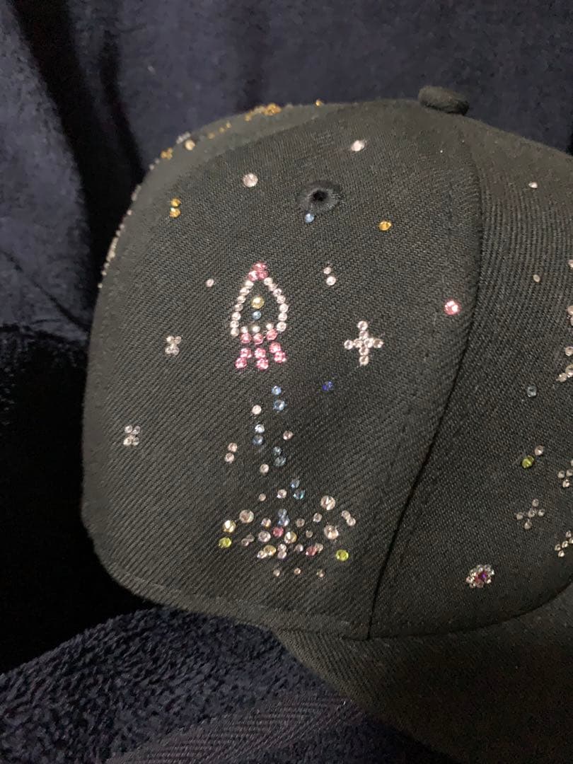 ジュエルキャップNew Era ブラック スワロフスキーキャップ 7 1/8
