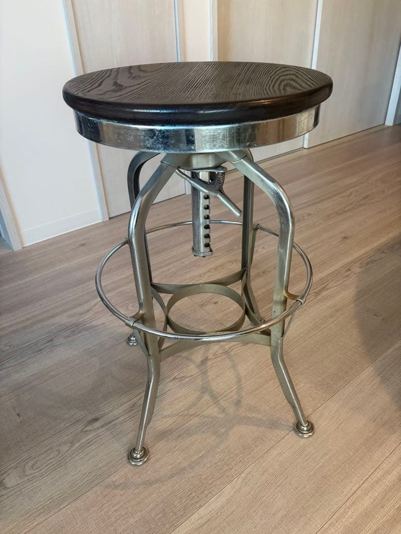 【※mitman】インダストリアルスタイル　高さ調節可能スツール