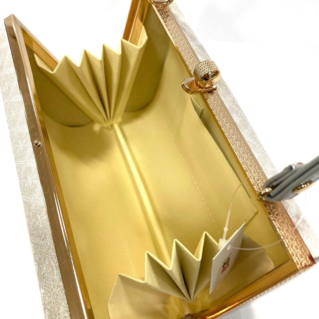 ☆新品未使用☆礼装用佐賀錦シルバー系草履バッグセット　フリーサイズ　N50