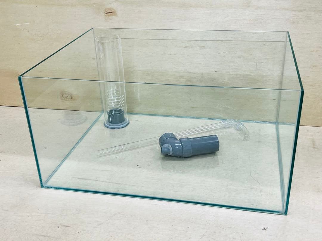 600×300×360オールガラスオーバーフロー水槽 フランジ加工仕様 600×300