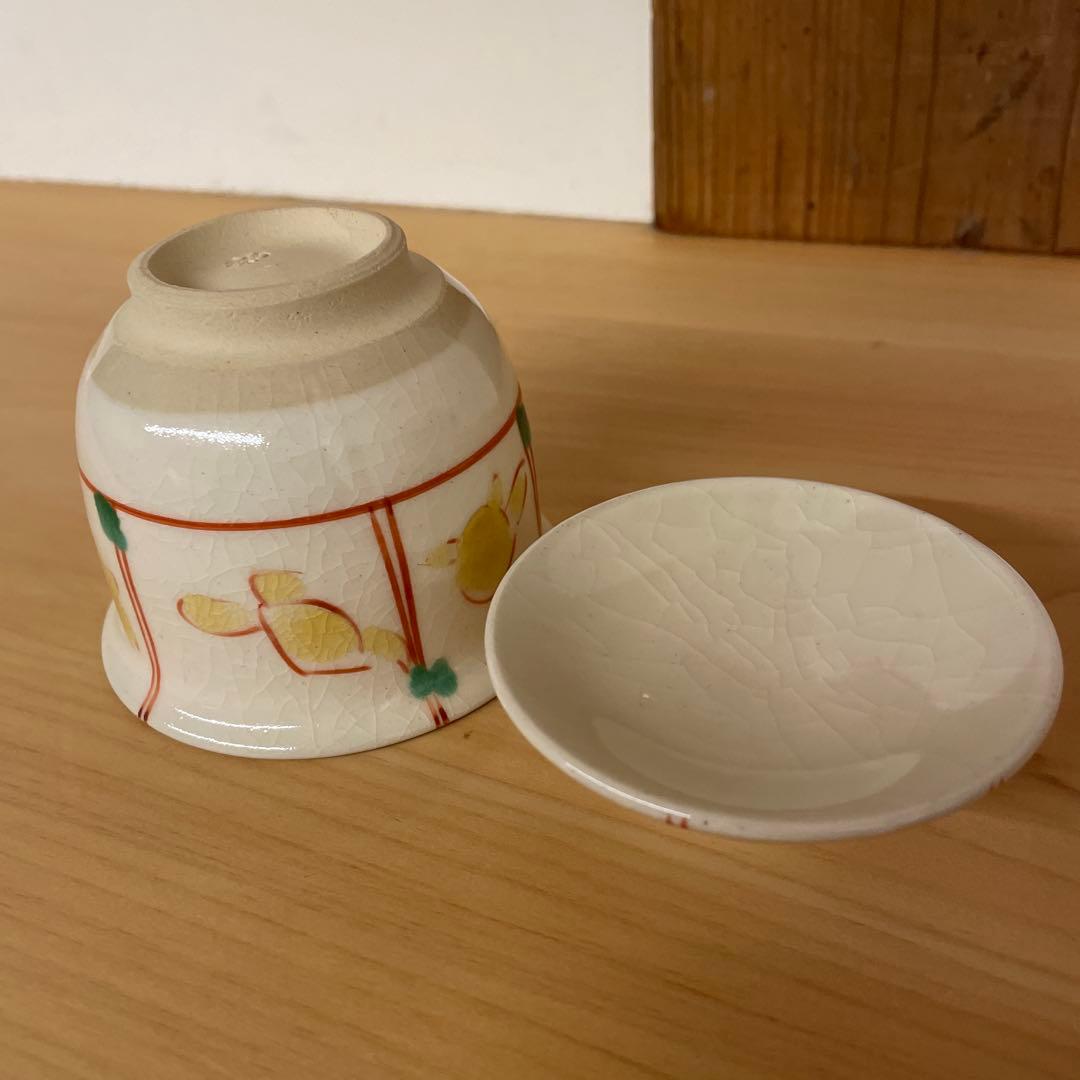 清水保孝 色絵亀文蓋物6客 共箱あり 父は人間国宝 清水