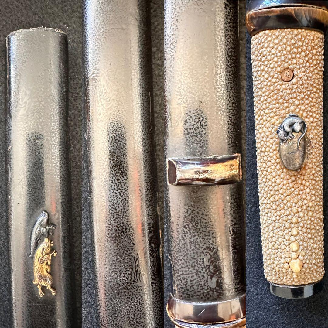 脇差時代拵え　残欠刃引合法カット品　日本刀　本歌　玉鋼　長さ約54.5cm B