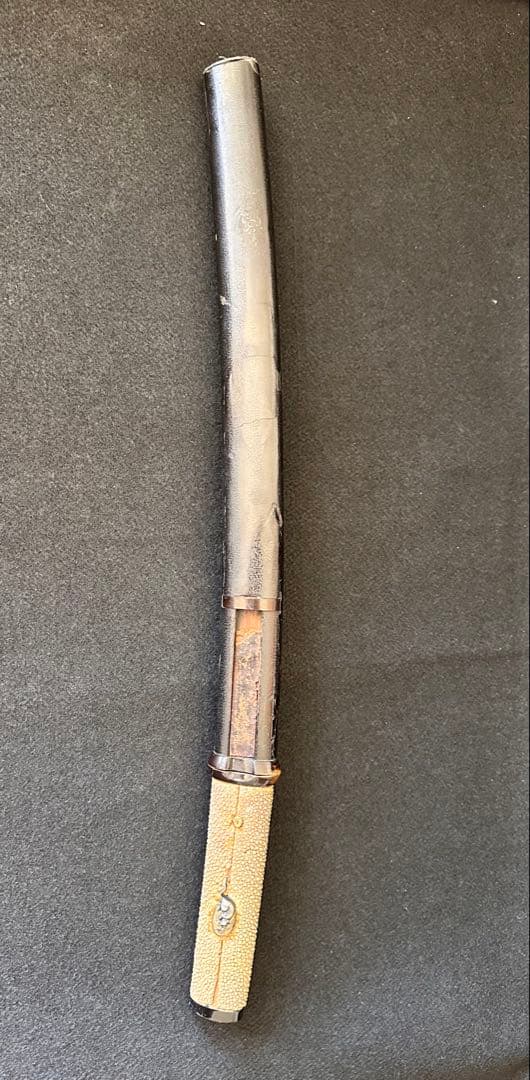 脇差時代拵え　残欠刃引合法カット品　日本刀　本歌　玉鋼　長さ約54.5cm B