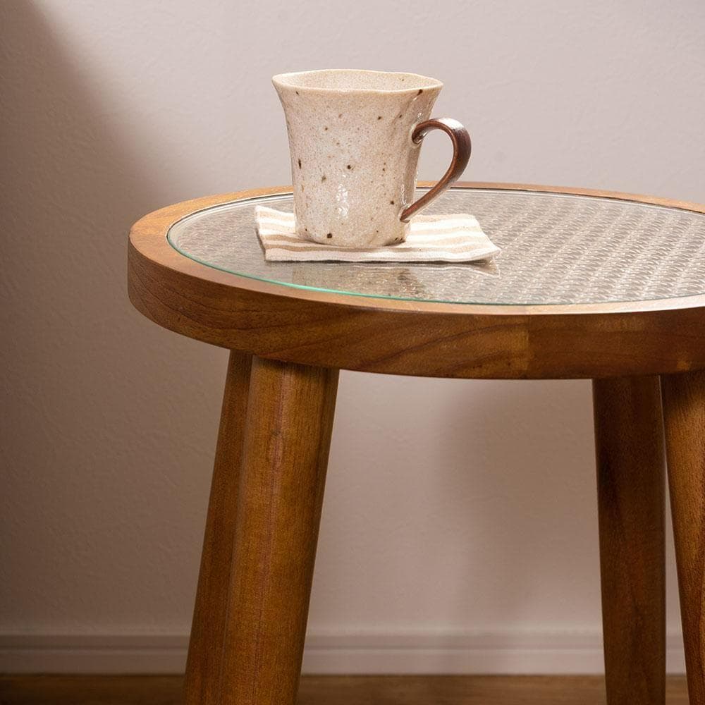 新品 送料込み ラタン ラウンド サイドテーブル S 35×45cm - メルカリ