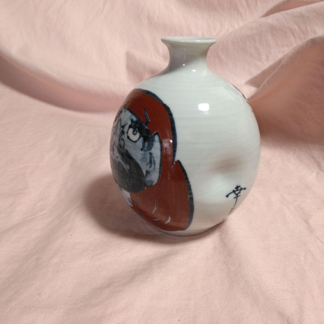 清水焼　六齋窯　村田幸之介作　赤達磨徳利