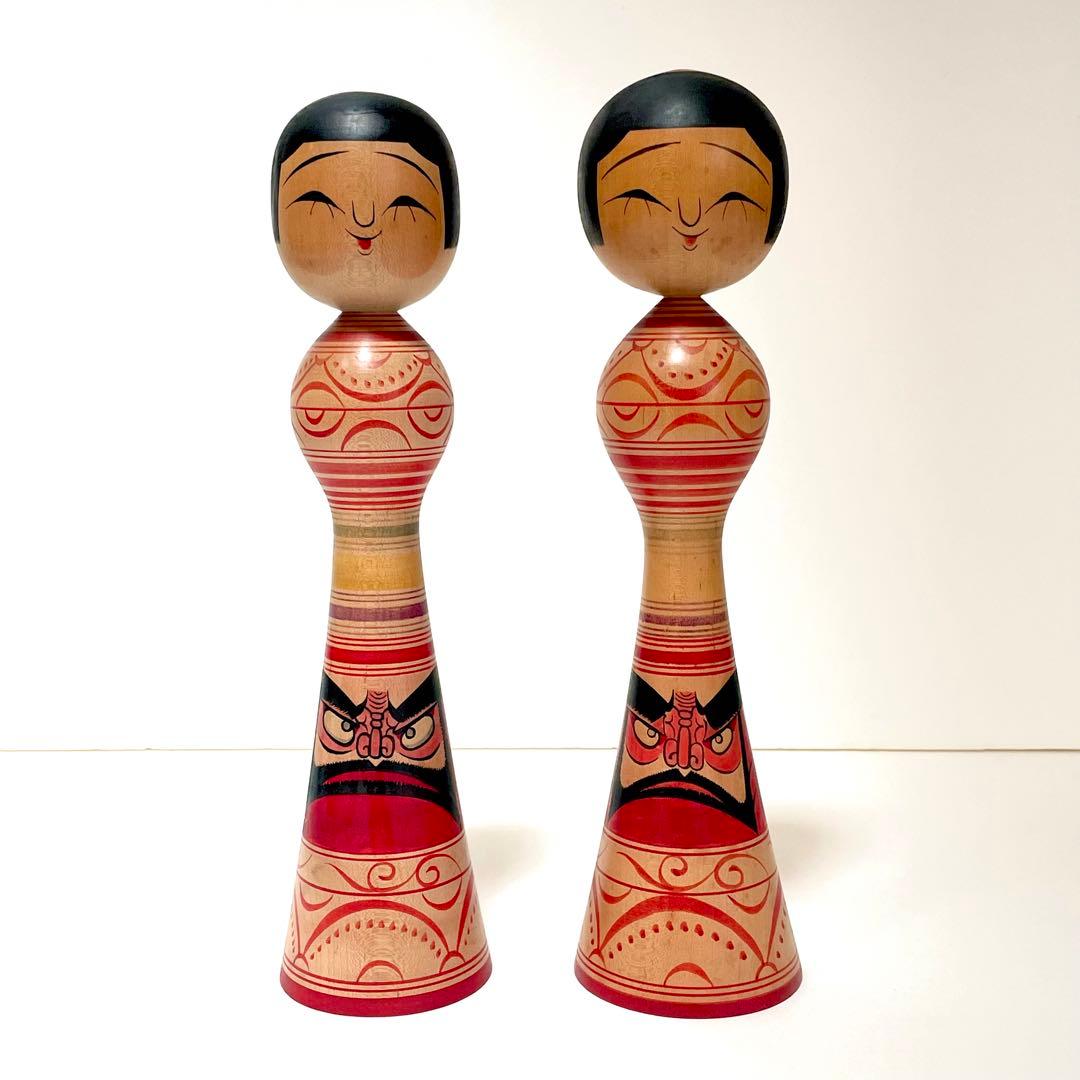 伝統こけし 盛美津雄 レアこけし 2体 高さ:31cm.30.5cm - メルカリ