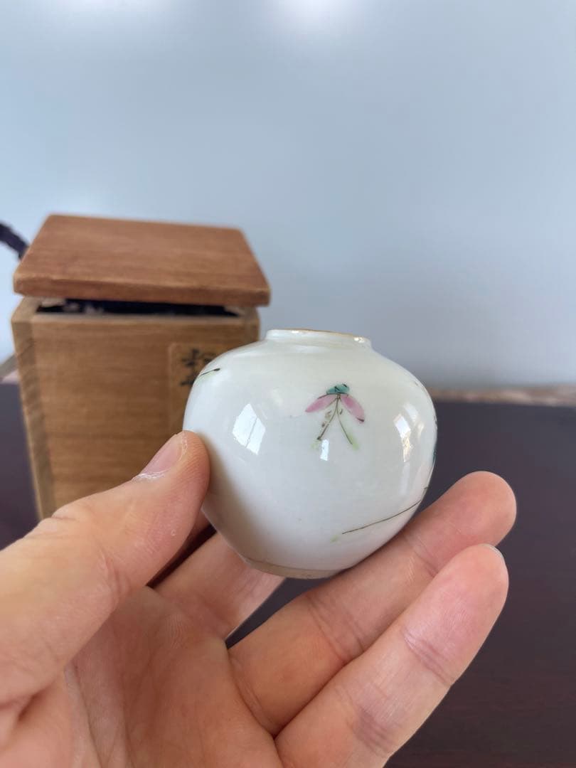 希少美品 粉彩茶入 中国清時代