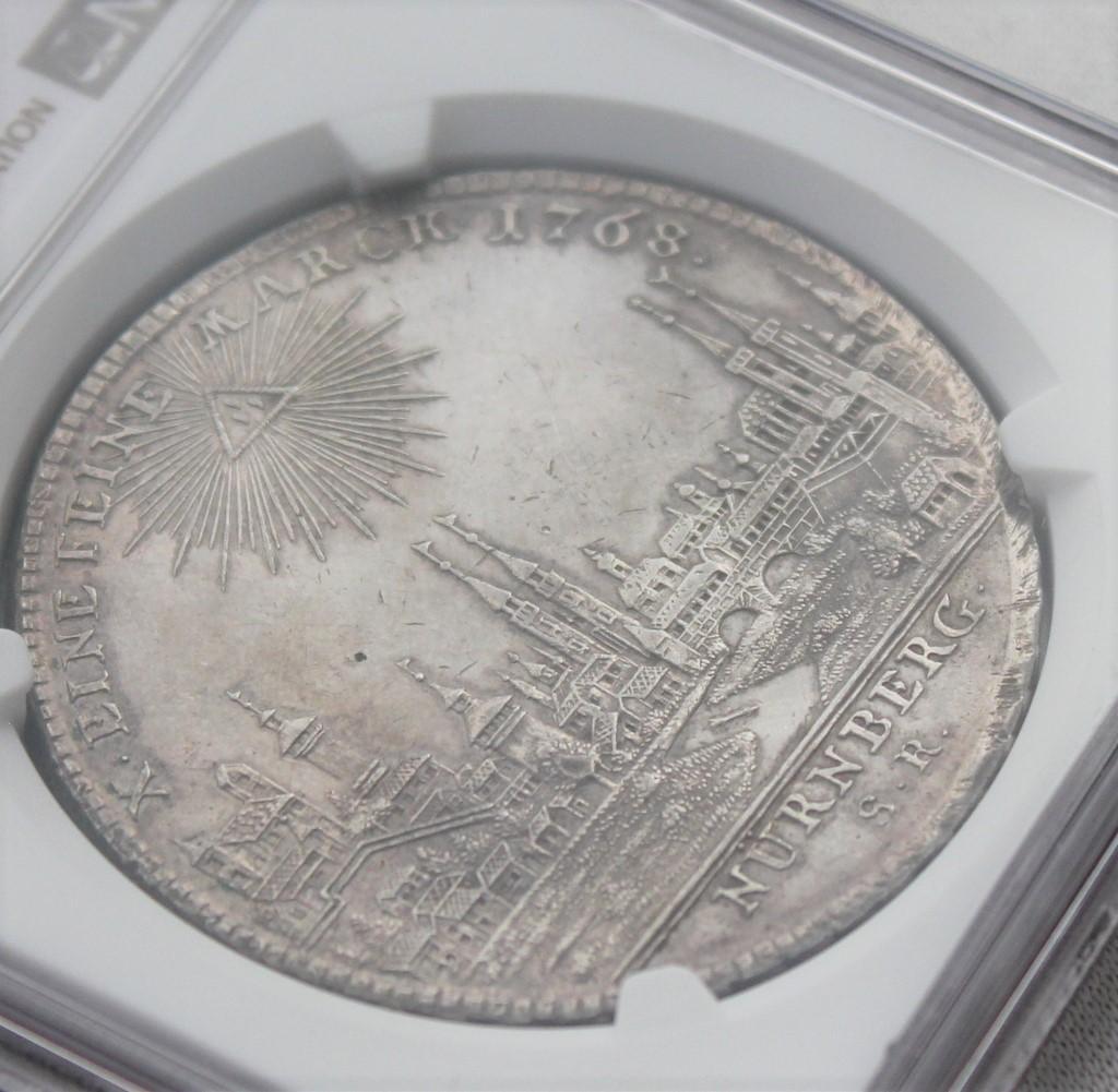 1768年 ドイツ ニュルンベルク 都市景観 ターラー 銀貨 NGC MS60
