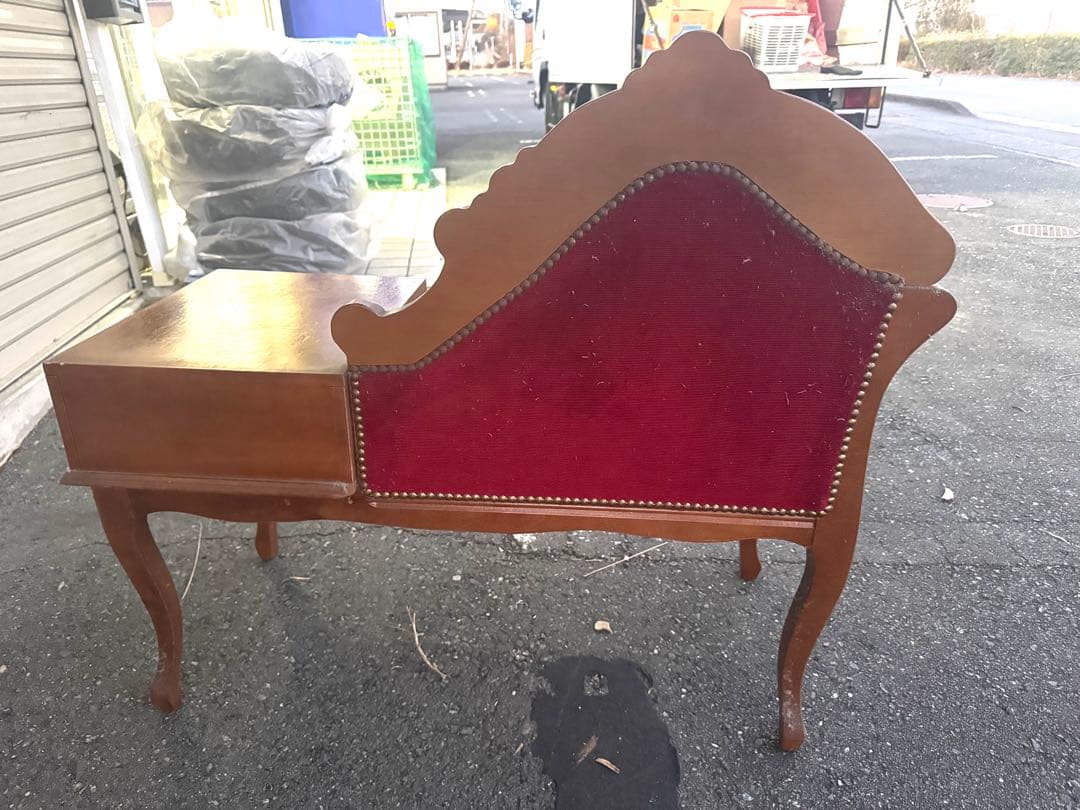 2SAM47猫脚 イタリア テレフォンベンチ ソファ アンティーク