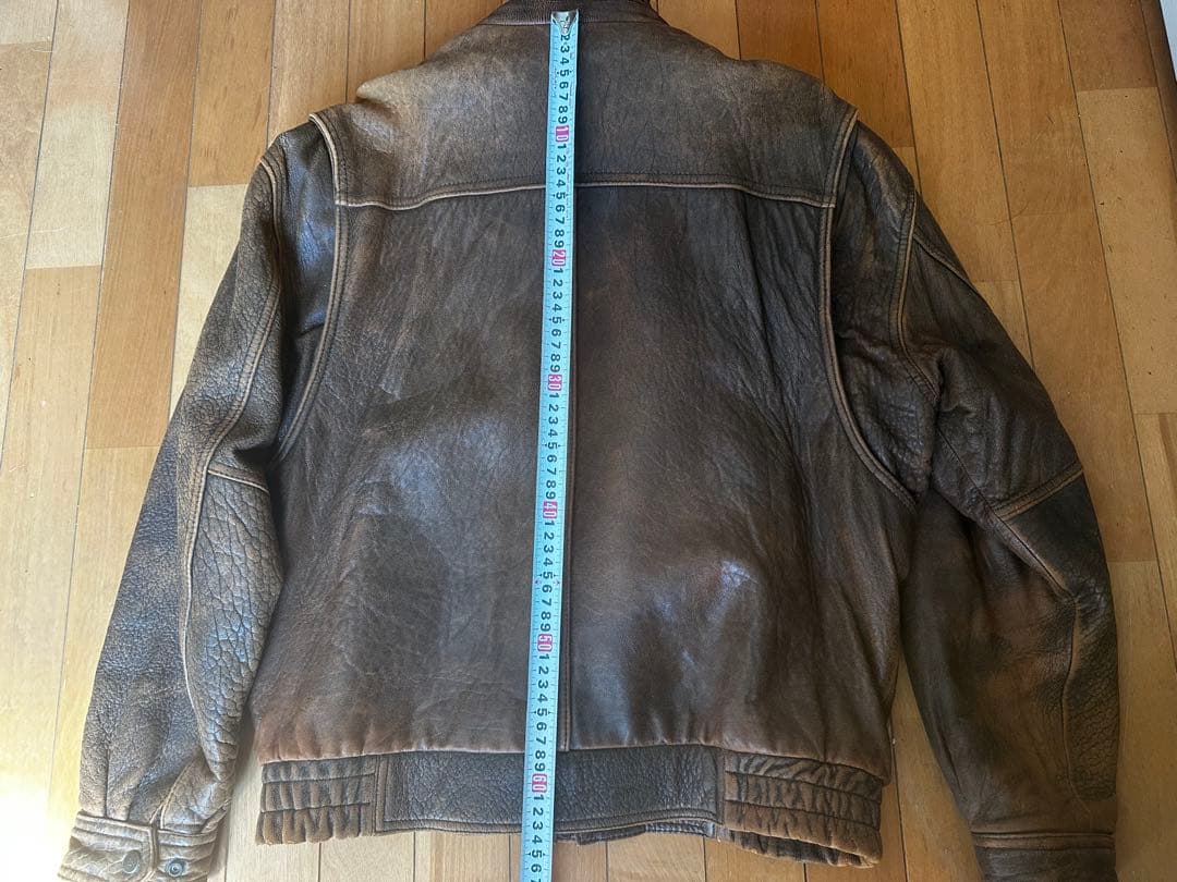 ブラウンレザー ボア付きG1？ジャケットLL