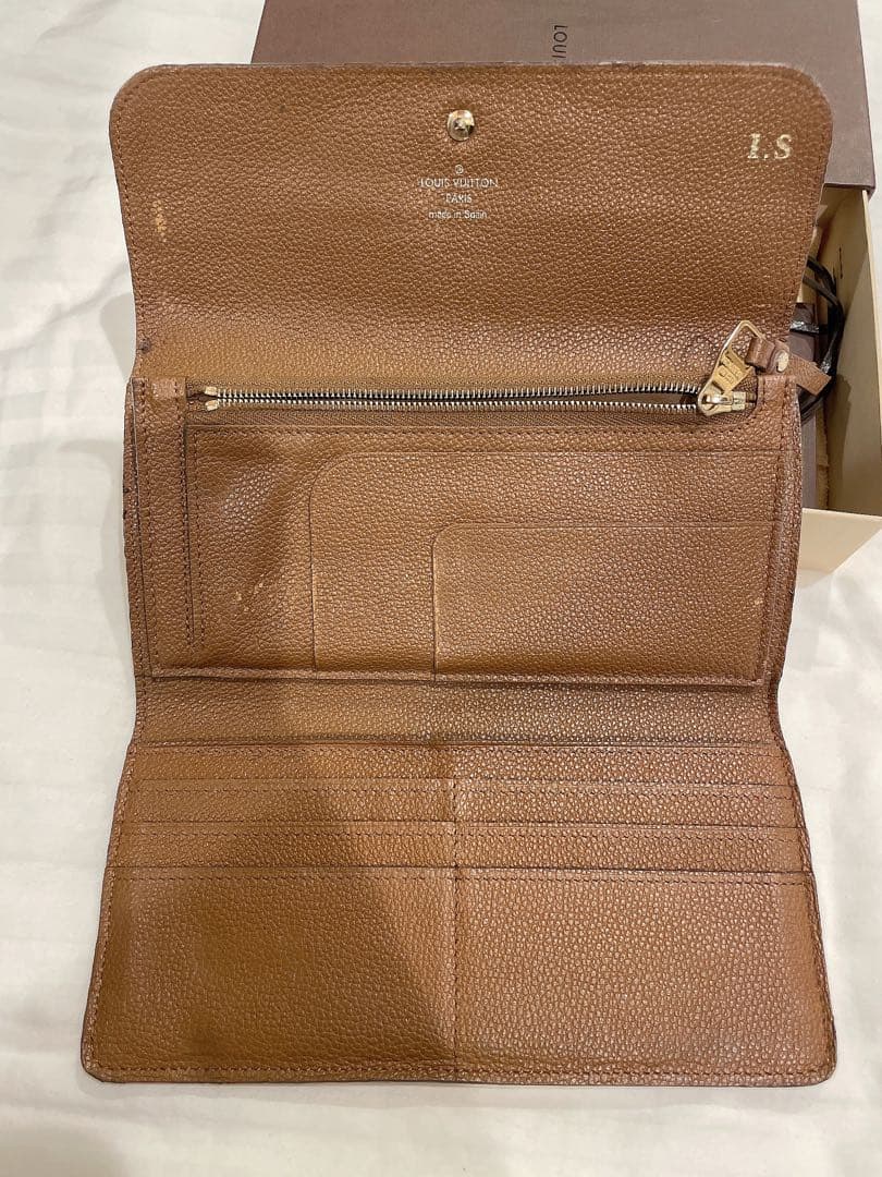 Louis Vuitton ブラウン レザー 長財布
