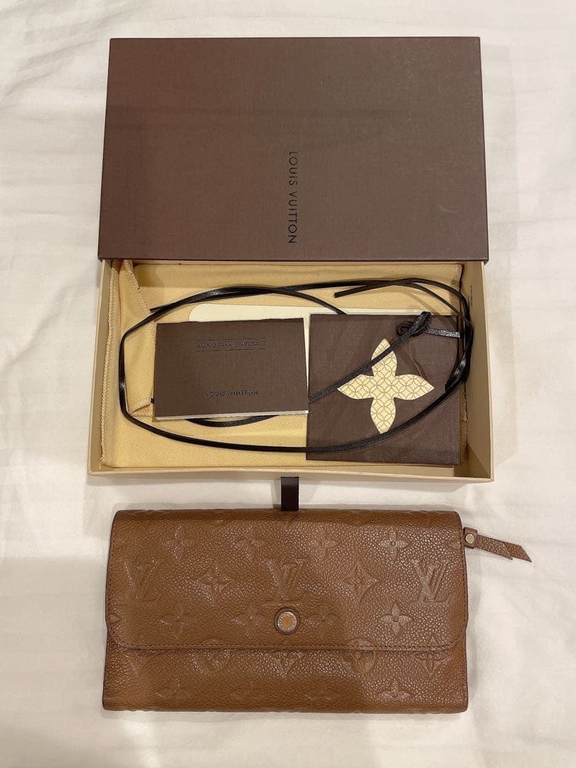 Louis Vuitton ブラウン レザー 長財布
