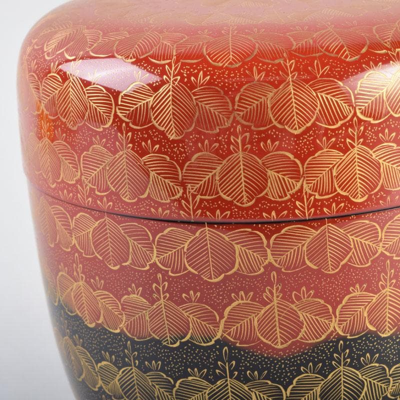 茶道具 輪島塗 前志芸男作 沈金桐紋様 棗 共布共箱 M 8632