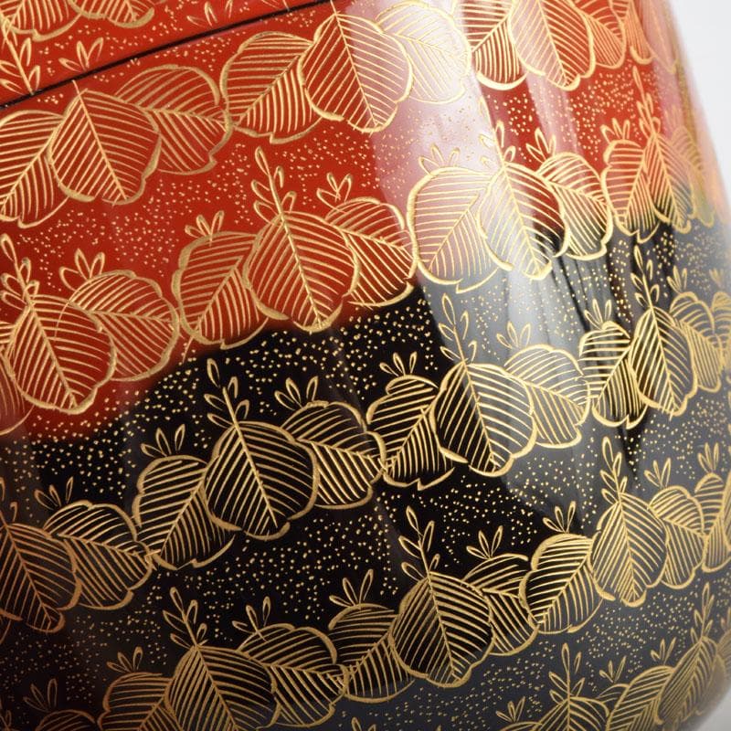 茶道具 輪島塗 前志芸男作 沈金桐紋様 棗 共布共箱 M 8632