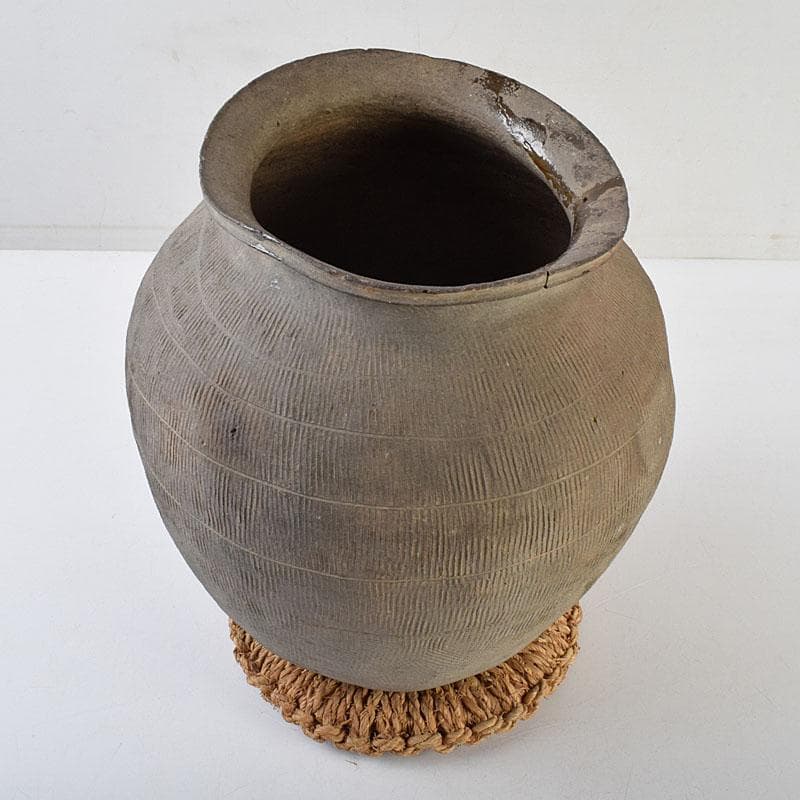 時代古陶磁　珠洲焼　古珠洲須恵器　線文壷　V　R9475H