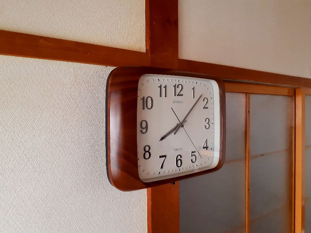 70's　SEIKO　掛け時計　ミッドセンチュリー　ビンテージ　レトロ　スクエア