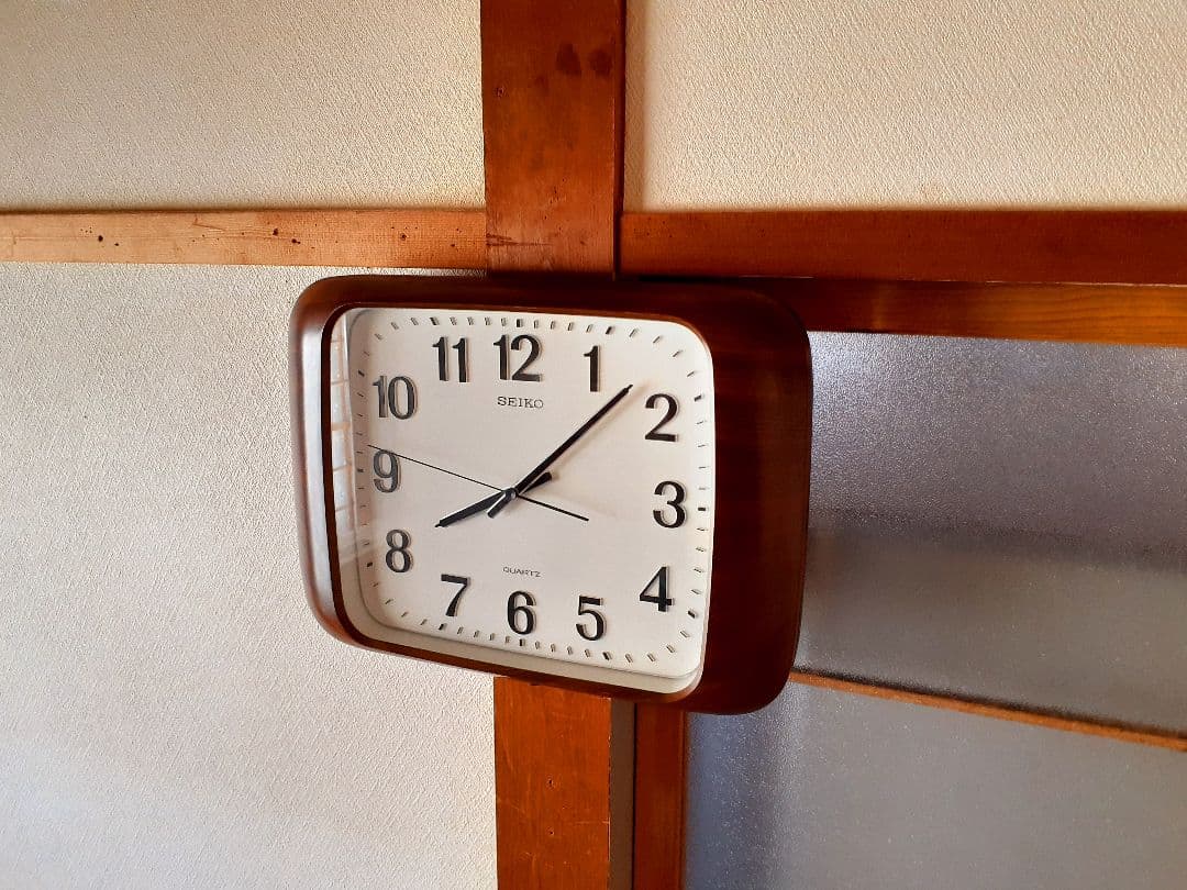 70's　SEIKO　掛け時計　ミッドセンチュリー　ビンテージ　レトロ　スクエア