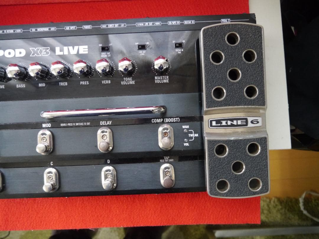 中古】LINE6 POD X3 LIVEギターエフェクター 純正電源アダプタ付