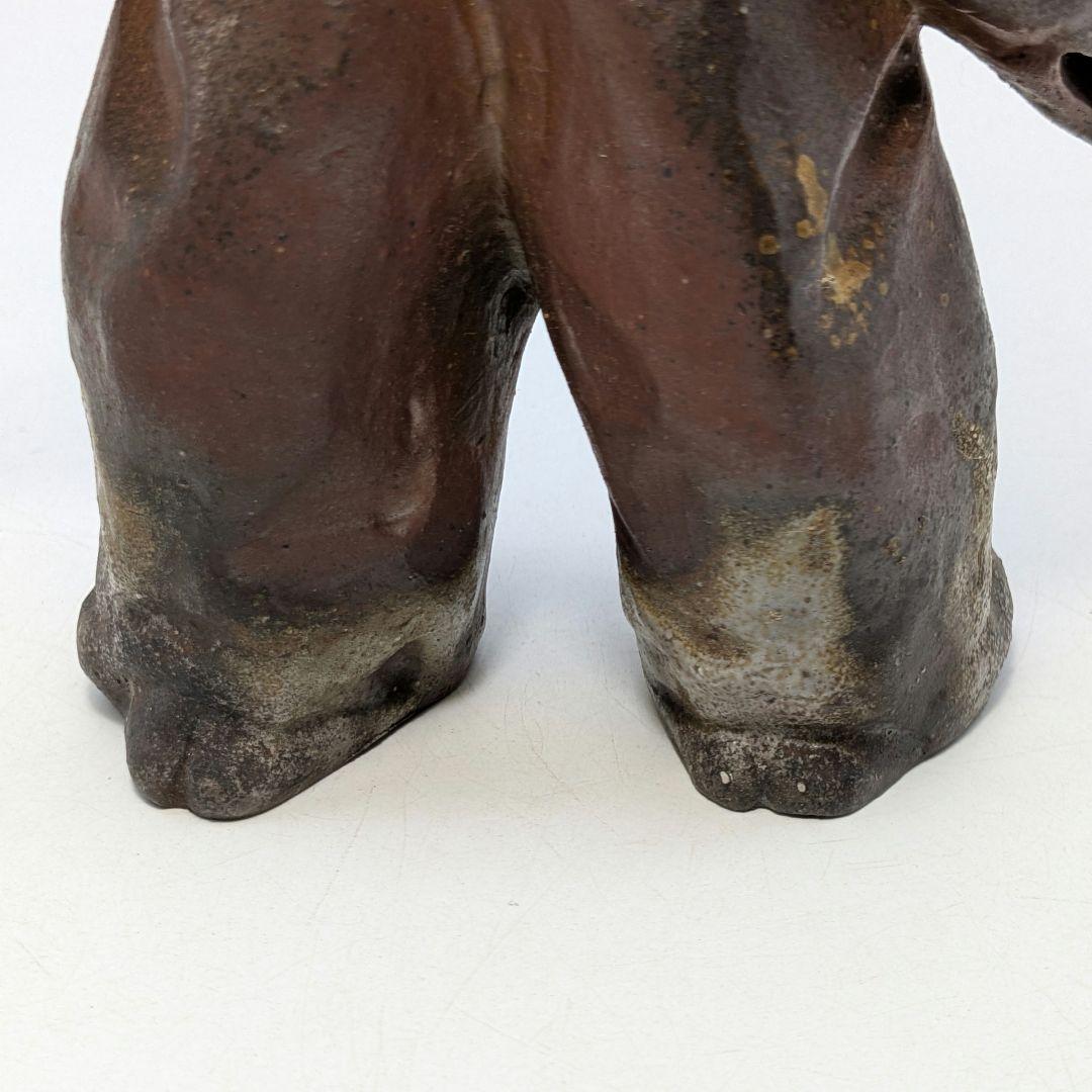 岡山県重要無形文化財 浦上善次 備前焼 壬申置物 共箱栞 サル 猿