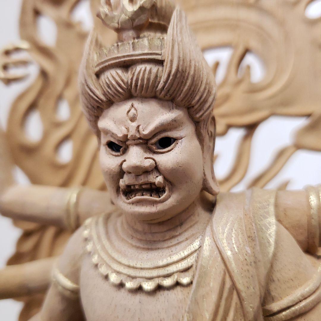 Bフライデー蔵出し特価上彫り仏像◇楠材 烏枢沙摩明王5
