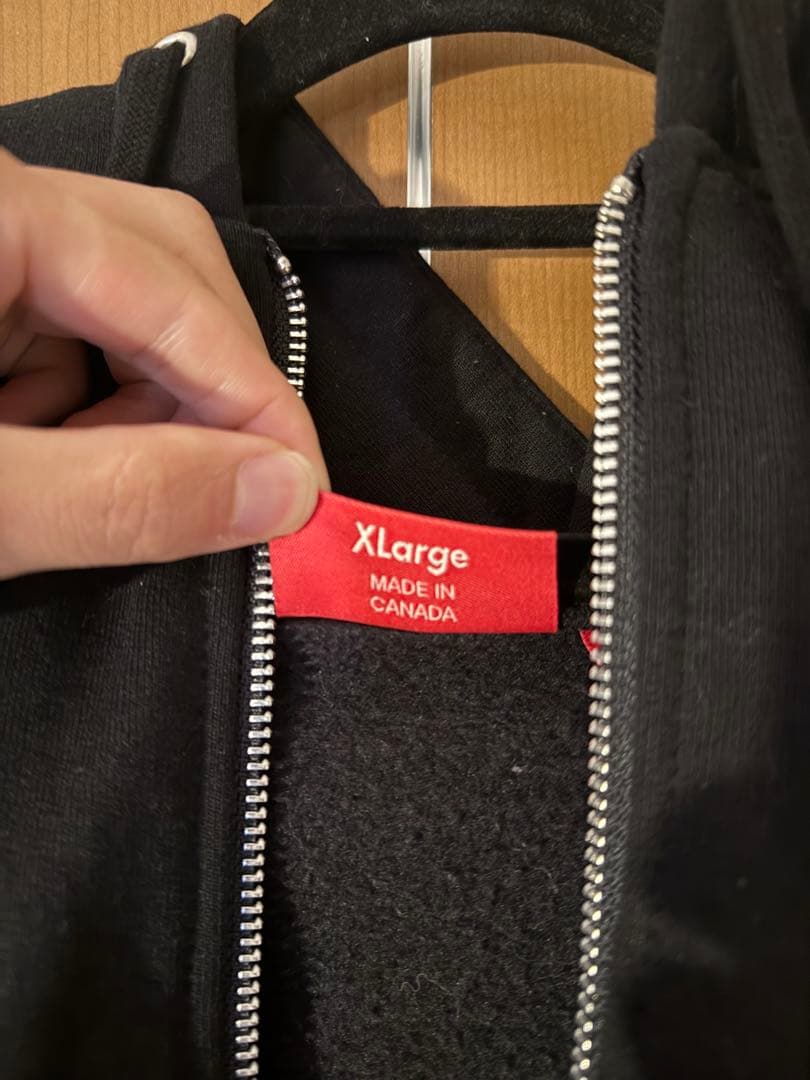 Supreme ブラック フルジップ パーカー Sロゴ　XL