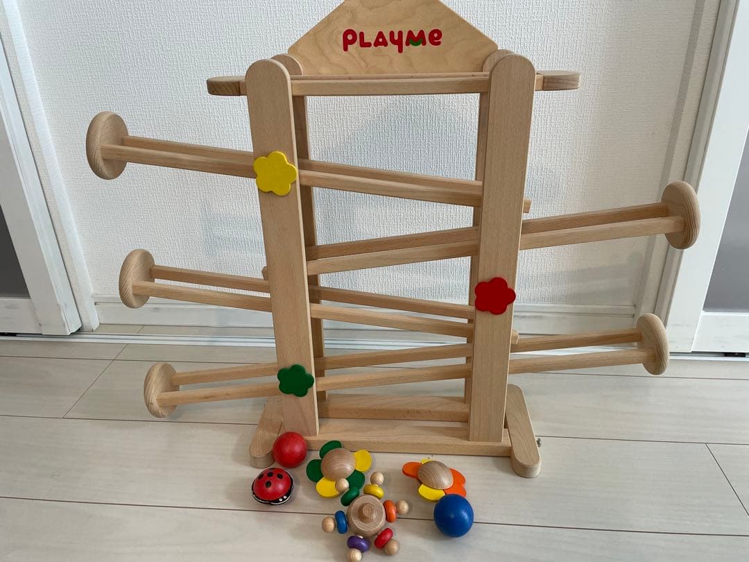 PLAYME スロープトイ フラワーガーデン 知育玩具 ま*美様 木 おもちゃ