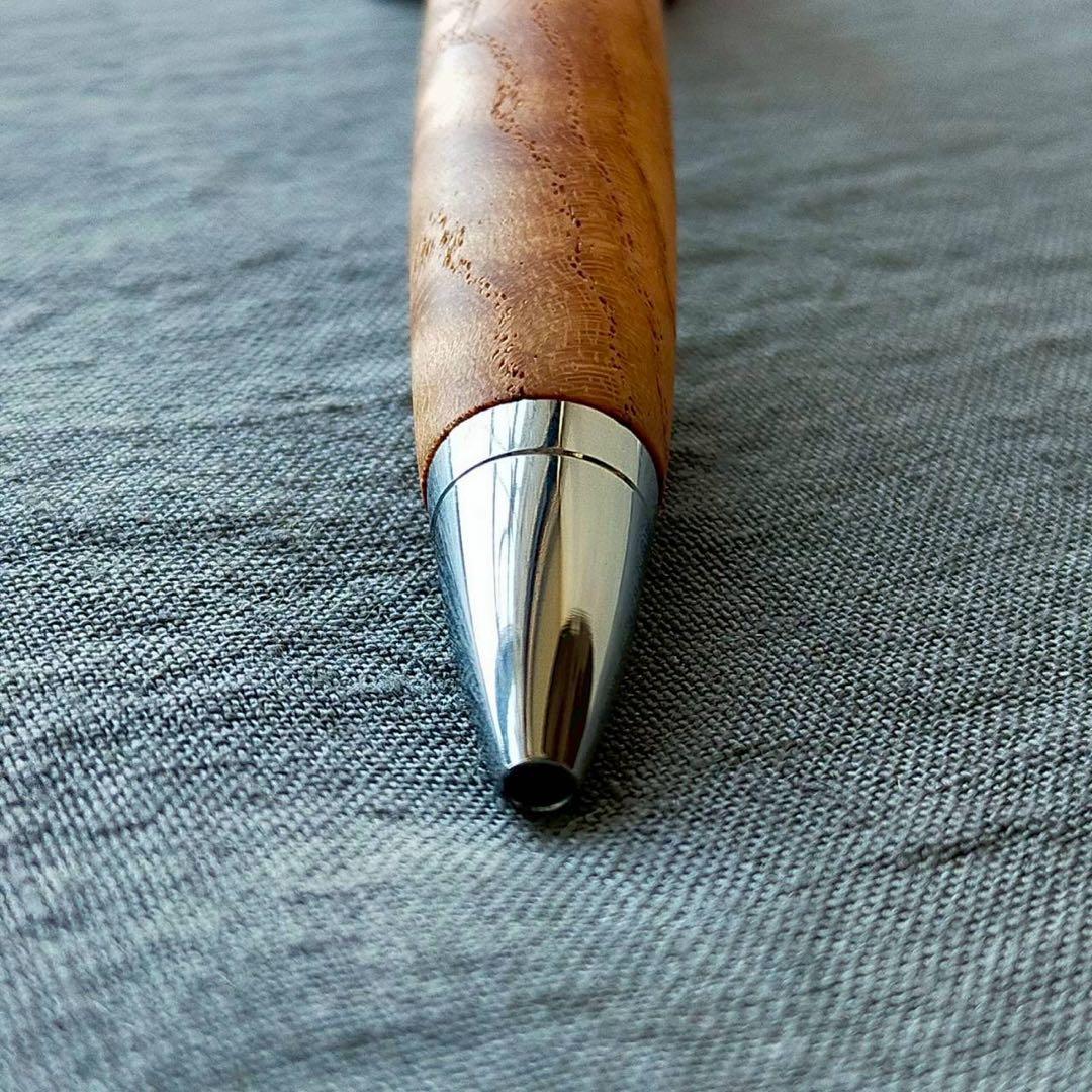 栴檀 縮杢 ハンドメイド 木軸ボールペン G2 天然木 シルバー
