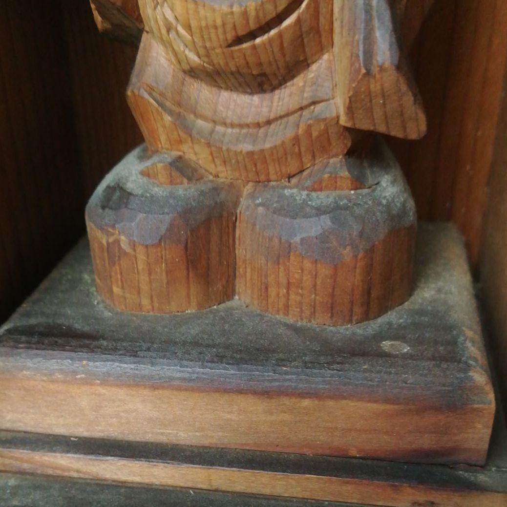 時代 仏教美術 木彫り 大黒天 厨子入 縁起物 時代 仏教美術 木彫り