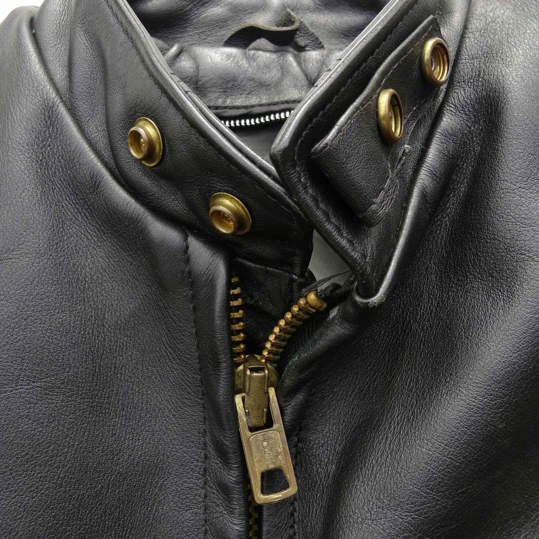 米国製Schottショット/立襟シングルライダース641/40真鍮系金ゴールド