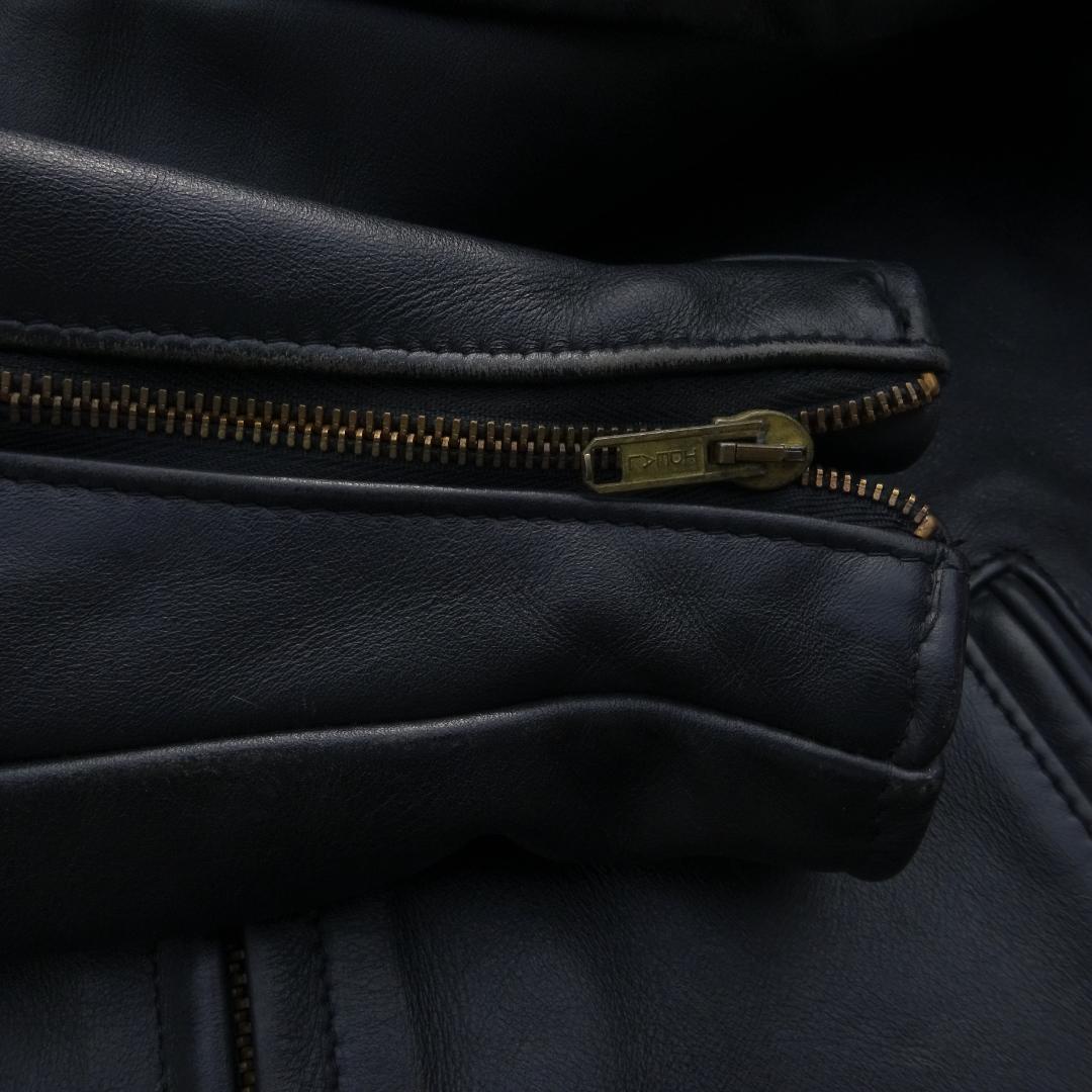 米国製Schottショット/立襟シングルライダース641/40真鍮系金ゴールド