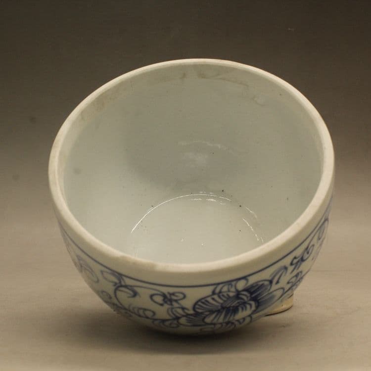 青花纏枝連蓋缶 磁器 書道具 文房具 現代工芸品 美術品 装飾品 置物