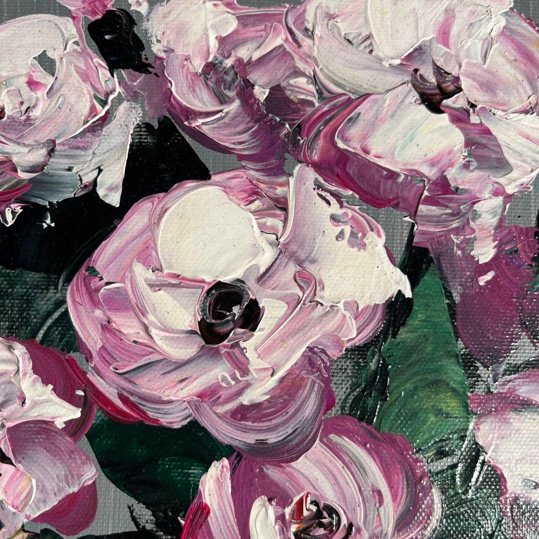 手書き油絵 花瓶の花 額付 肉筆絵画 インテリア 油彩画 - メルカリ