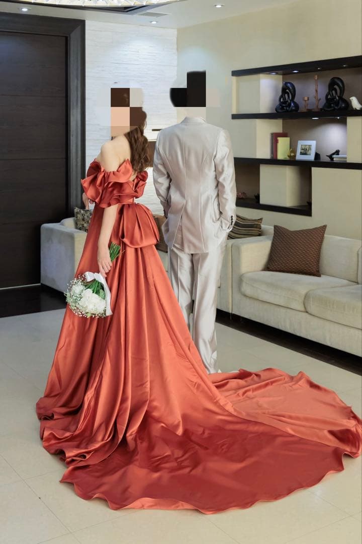 【披露宴ドレス】テラコッタ　カラードレス