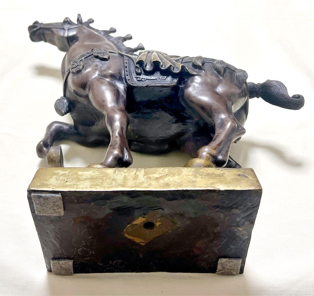 金属工芸 銅製 中国軍馬 彫像 彫刻 インテリア置物