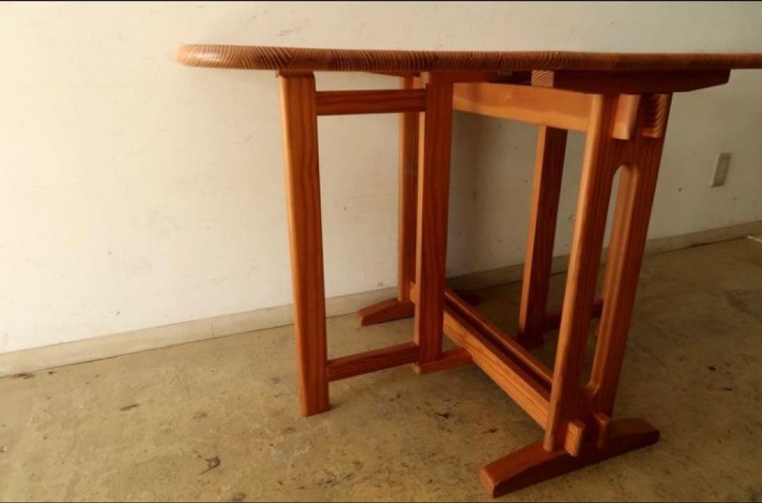 ヴィンテージ　木製　バタフライテーブル　古家具　折りたたみ　伸長　ダイニング　机