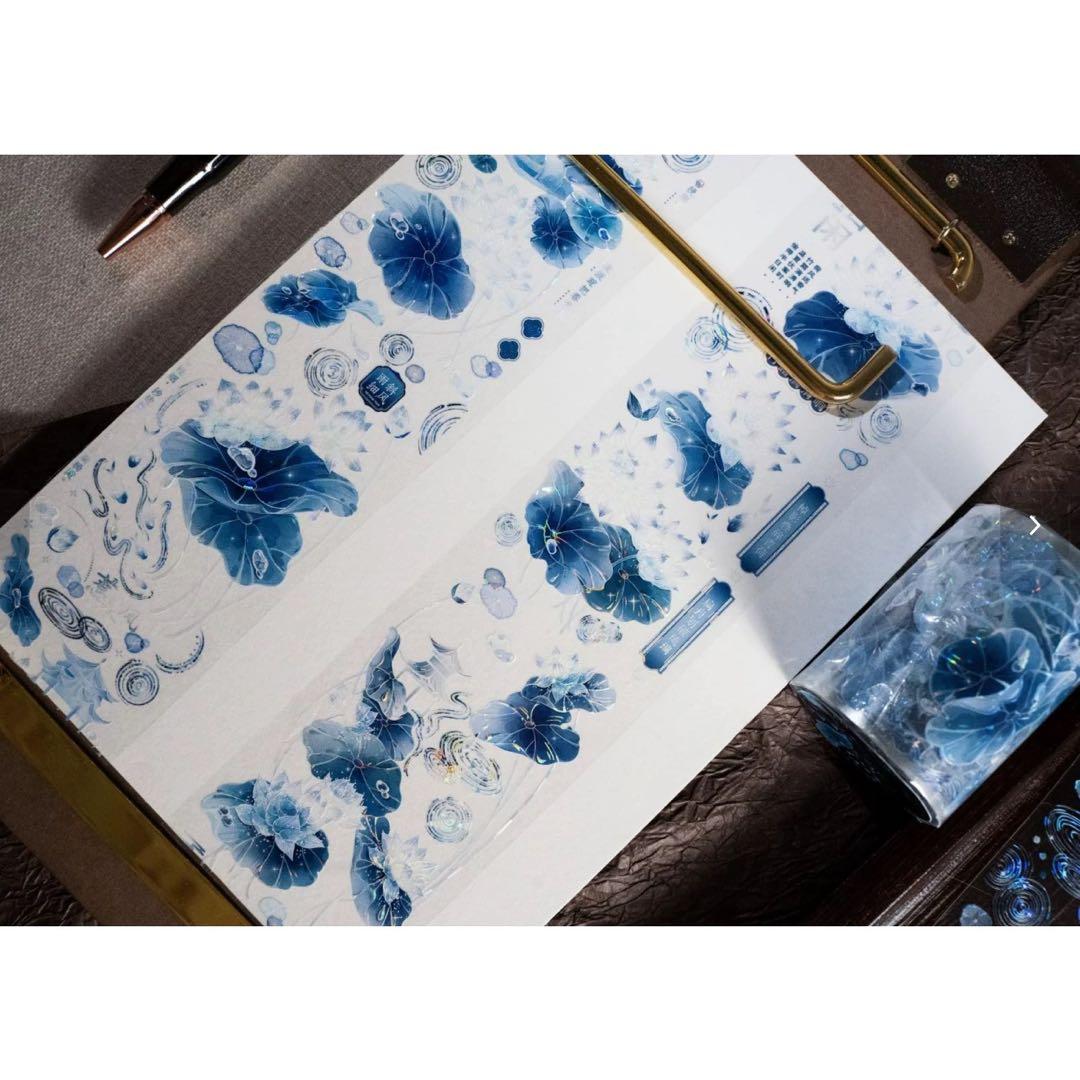 海外マスキングテープ巻売り 藍荷 装飾マステ 贝壳光petテープ - メルカリ