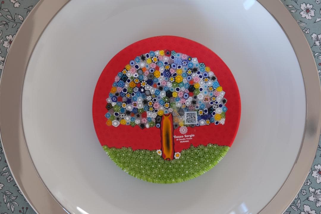 ミルフィオリ プレート 小皿 ベネチアングラス 検/ガラス 江波冨士子