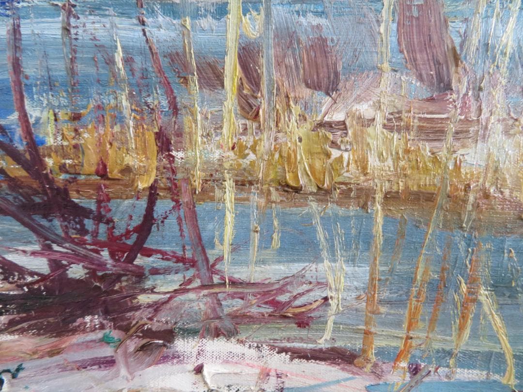 ◆岡田又三郎　「雪の湖畔（山中湖）」　油彩　M10号　日展理事　日本芸術院賞◆