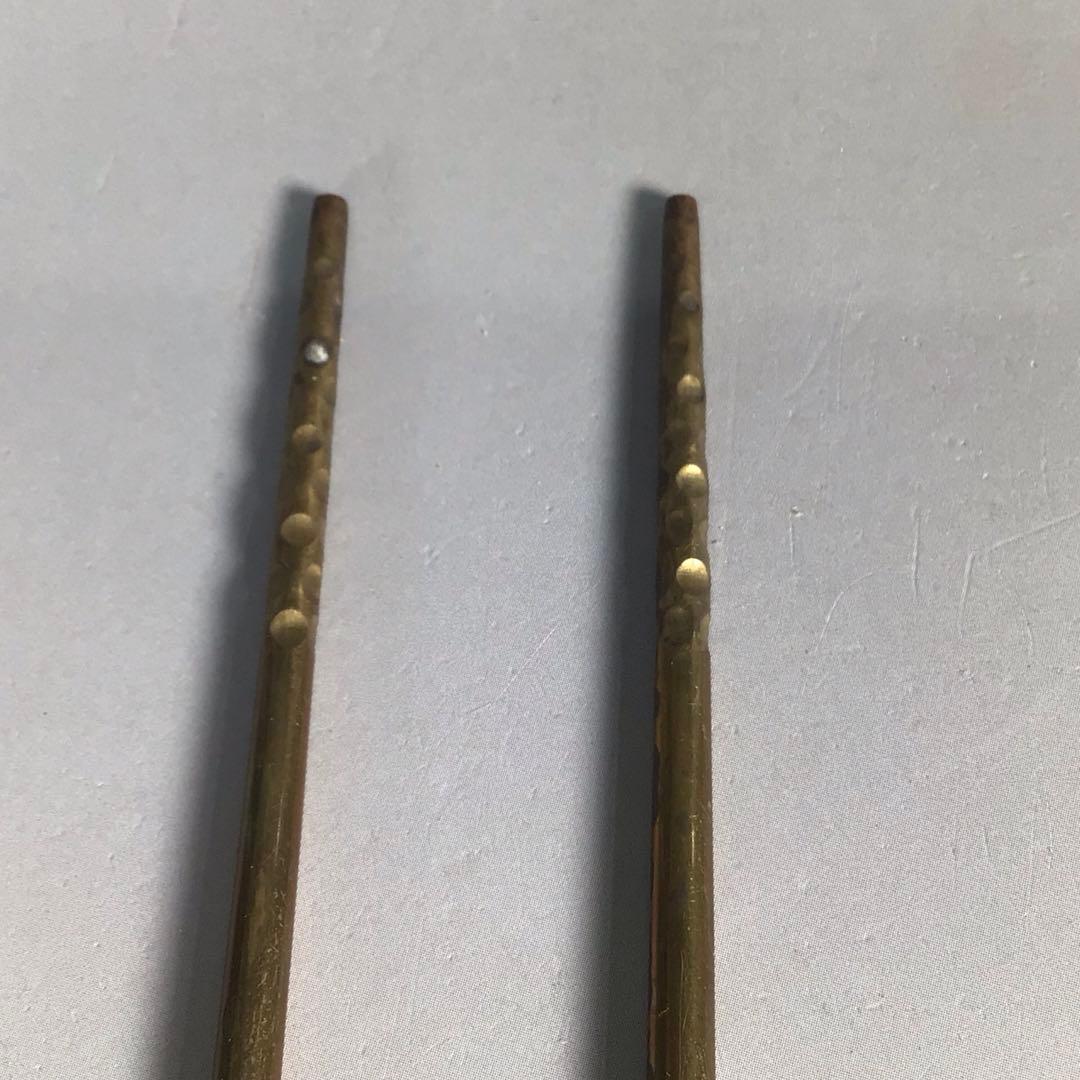 Ｎ７９０　火箸　『南鐐』『木村清雲造』『鵬雲斎好写』『桐実頭』『飾火箸』　共箱