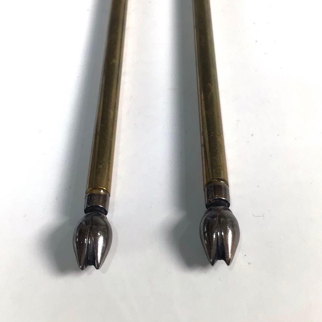 Ｎ７９０　火箸　『南鐐』『木村清雲造』『鵬雲斎好写』『桐実頭』『飾火箸』　共箱